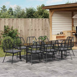 Garden Dining Set 9 pcs Black Poly Rattan - Top-Down View