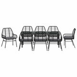 Garden Dining Set 9 pcs Black Poly Rattan - Close-Up Angle