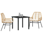 Garden Dining Set 3 pcs Brown Poly Rattan
