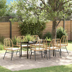 Garden Dining Set 7 pcs Brown Poly Rattan