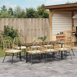 Garden Dining Set 9 pcs Brown Poly Rattan