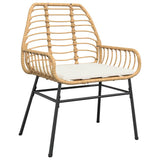 Garden Dining Set 9 pcs Brown Poly Rattan - Rear View