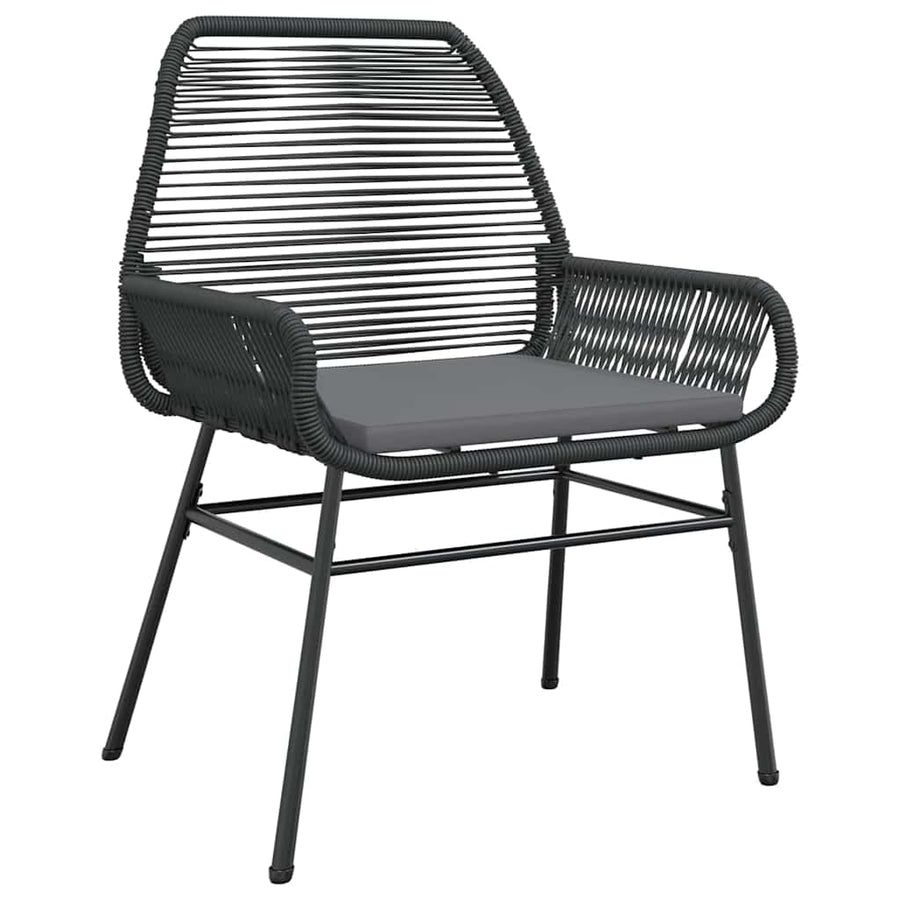 Garden Dining Set 5 pcs Black Poly Rattan