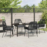 Garden Dining Set with Cushion 5 pcs Black Poly Rattan - Top-Down View