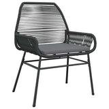 Garden Dining Set with Cushion 7 pcs Black Poly Rattan - Rear View