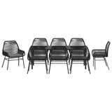Garden Dining Set with Cushion 9 pcs Black Poly Rattan