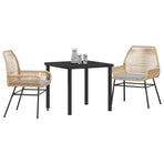 Garden Dining Set 3 pcs Brown Poly Rattan