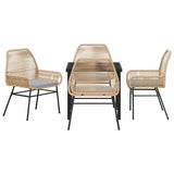 Garden Dining Set with Cushion 5 pcs Brown Poly Rattan
