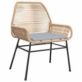 Garden Dining Set with Cushion 5 pcs Brown Poly Rattan