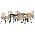Garden Dining Set 7 pcs Brown Poly Rattan