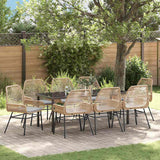 Garden Dining Set 9 pcs Brown Poly Rattan