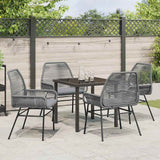 Garden Dining Set with Cushion 5 pcs Grey Poly Rattan - Top-Down View