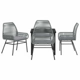 Garden Dining Set with Cushion 5 pcs Grey Poly Rattan