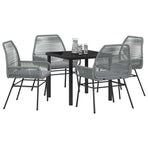 Garden Dining Set 5 pcs Grey Poly Rattan