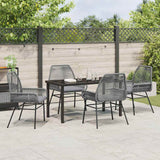 Garden Dining Set with Cushion 5 pcs Grey Poly Rattan - Top-Down View