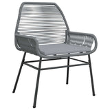 Garden Dining Set with Cushion 5 pcs Grey Poly Rattan