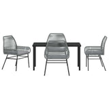 Garden Dining Set with Cushion 5 pcs Grey Poly Rattan