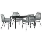 Garden Dining Set 5 pcs Grey Poly Rattan