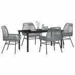 Garden Dining Set 5 pcs Grey Poly Rattan