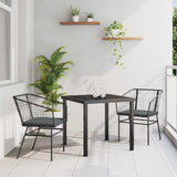 Garden Dining Set 3 pcs Black Poly Rattan