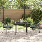 Garden Dining Set 3 pcs Black Poly Rattan