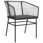 Garden Dining Set 3 pcs Black Poly Rattan
