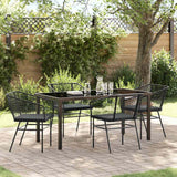 Garden Dining Set 5 pcs Black Poly Rattan