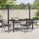 Garden Dining Set 5 pcs Black Poly Rattan - Top-Down View