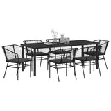 Garden Dining Set 7 pcs Black Poly Rattan
