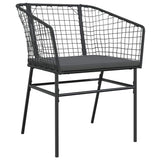 Garden Dining Set 9 pcs Black Poly Rattan - Rear View