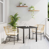 Garden Dining Set 3 pcs Brown Poly Rattan