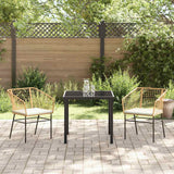 Garden Dining Set 3 pcs Brown Poly Rattan - Top-Down View
