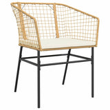 Garden Dining Set 9 pcs Brown Poly Rattan - Rear View