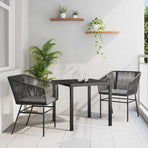 Garden Dining Set 3 pcs Black Powder-Coated Steel