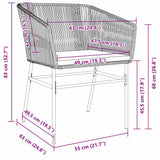 Garden Dining Set with Cushion 9 pcs Brown Powder-Coated Steel