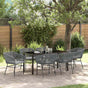Garden Dining Set 7 pcs Grey Powder-Coated Steel