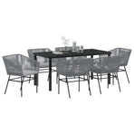 Garden Dining Set 7 pcs Grey Powder-Coated Steel