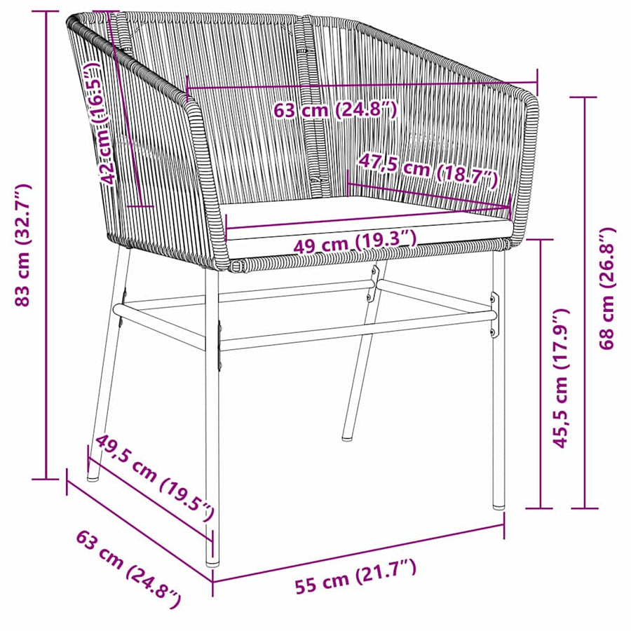 Garden Dining Set 7 pcs Grey Powder-Coated Steel