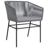 Garden Dining Set with Cushion 9 pcs Grey Powder-Coated Steel - Rear View