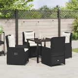 Garden Dining Set 5 pcs Black Poly Rattan
