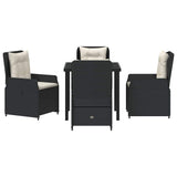 Garden Dining Set 5 pcs Black Poly Rattan - Close-Up Angle