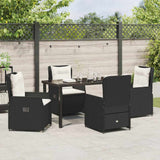 Garden Dining Set 5 pcs Black Poly Rattan - Top-Down View