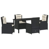 Garden Dining Set 5 pcs Black Poly Rattan