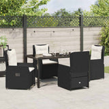 Garden Dining Set 5 pcs Black Poly Rattan