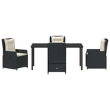Garden Dining Set 5 pcs Black Poly Rattan