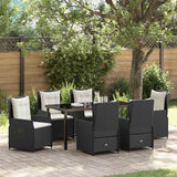 Garden Dining Set 7 pcs Black Poly Rattan