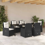 Garden Dining Set 7 pcs Black Poly Rattan