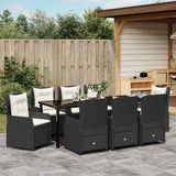 Garden Dining Set 9 pcs Black Poly Rattan