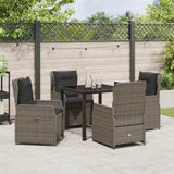 Garden Dining Set 5 pcs Grey Poly Rattan