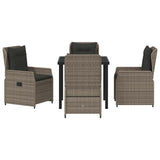 Garden Dining Set 5 pcs Grey Poly Rattan